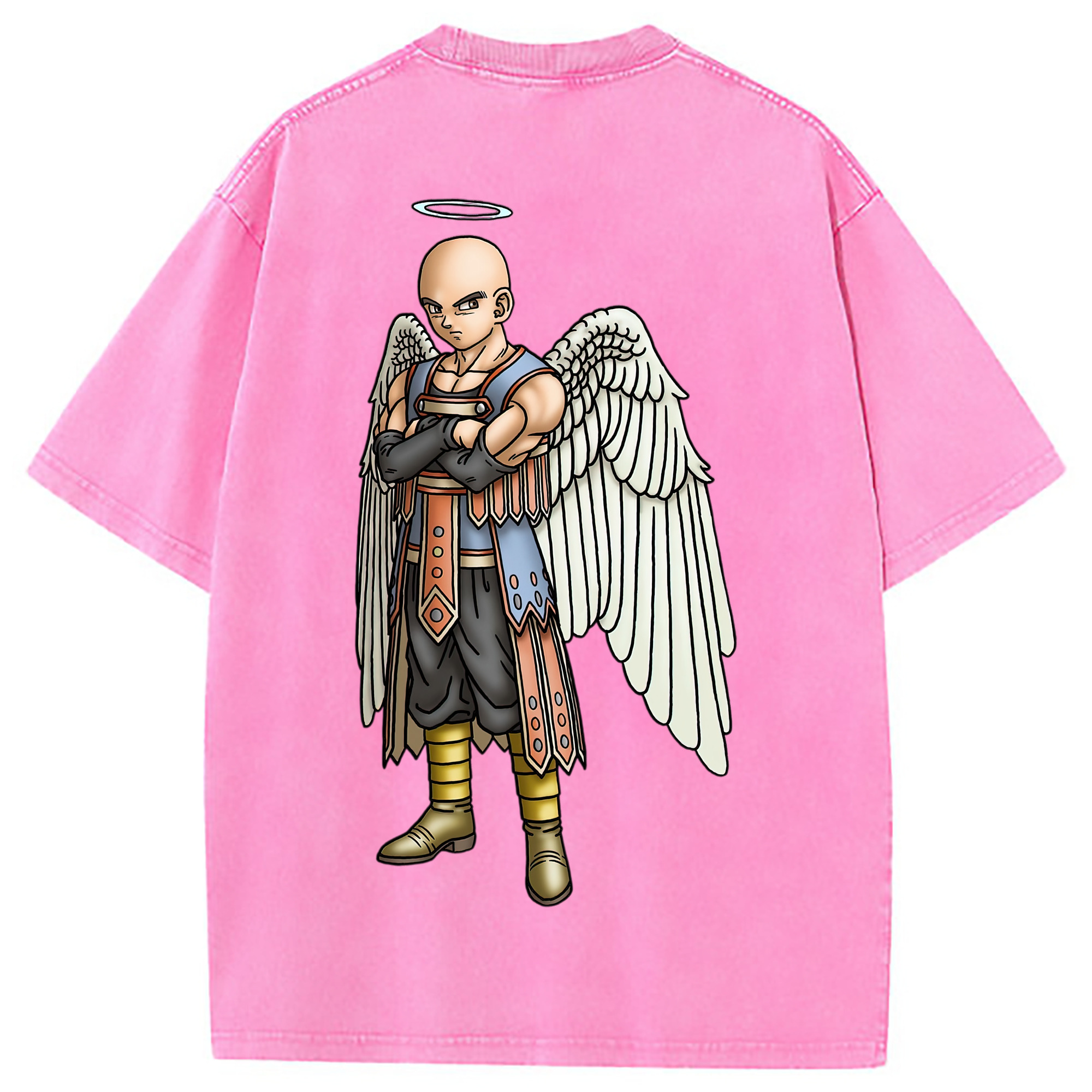 （画像用） ドラゴンクエスト Doragon Kuesuto Dragon Quest 綿100% ヴィンテージ風 半袖Tシャツ（背面プリント）